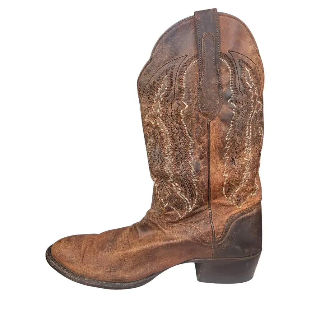 J,B. Dillon Men’s Brown Leather Western Cowboy Boots Size US 12 EE